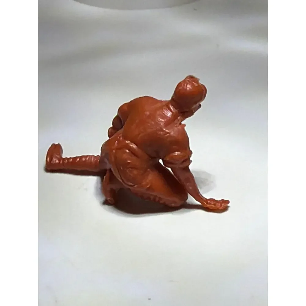 Vintage Brown Plastic Wounded Crawling Soldier Figure Military Toy Unmarked 1.5